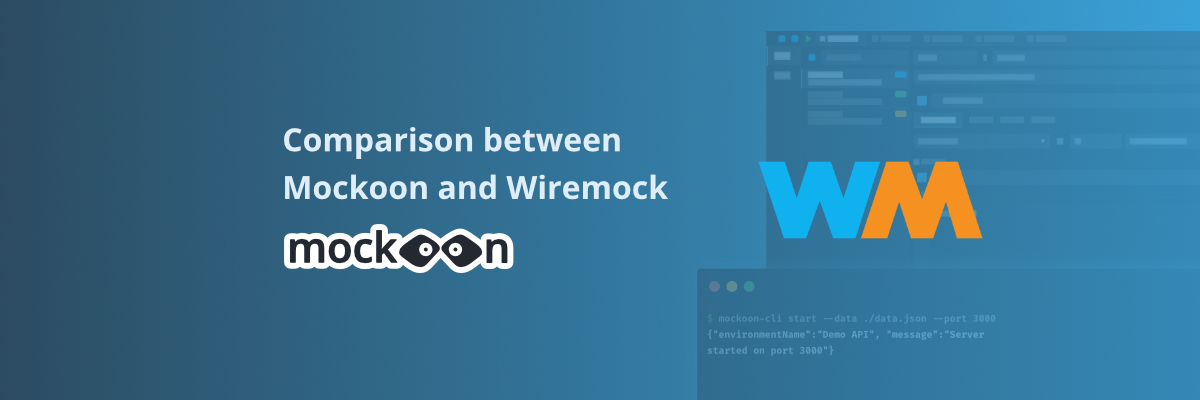 Mockoon and WireMock logos side by side