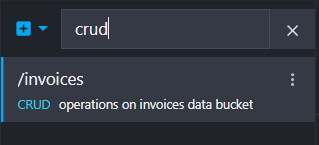 screenshot of a route list filtered by crud keyword