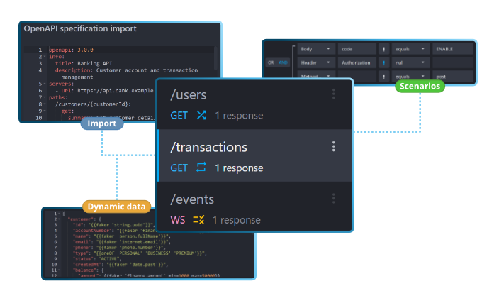 API mocking illustration with Mockoon interface